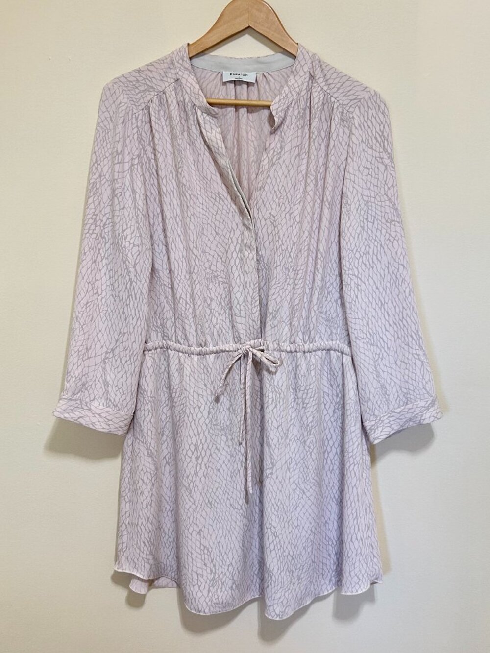 Aritzia Babaton Mini Dress With Drawstring Waist Pale Pink Size L